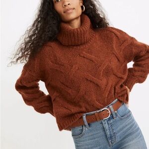 Madewell Somervell Modern Cable Turtleneck Sweater
